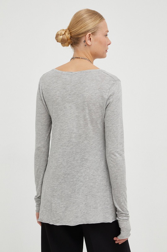 Odzież American Vintage longsleeve T-SHIRT ML COL V JAC52 szary