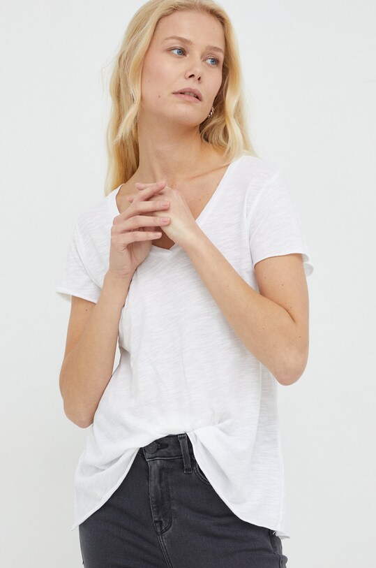 American Vintage tricou melanj alb JAC51