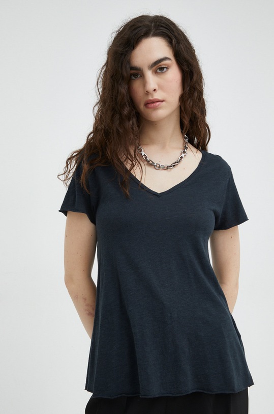 American Vintage t-shirt granatowy JAC51