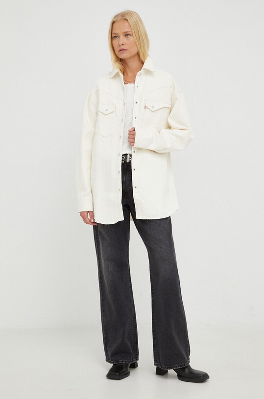 Marc O'Polo longsleeve bawełniany DENIM B41238552493 beżowy AA00