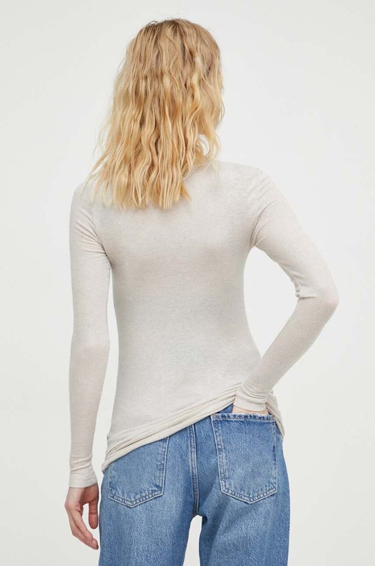 Odzież Bruuns Bazaar longsleeve z domieszką wełny BBW1071N beżowy