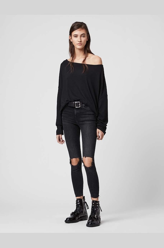Odzież AllSaints longsleeve RITA TEE WM020N czarny