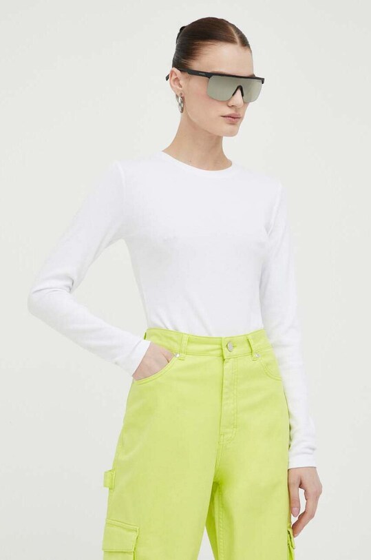 Samsoe Samsoe longsleeve alb F00013150