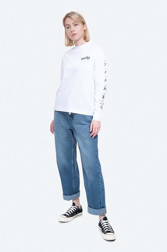 Wood Wood cotton longsleeve top Astrid 12021505.2434 white AA00