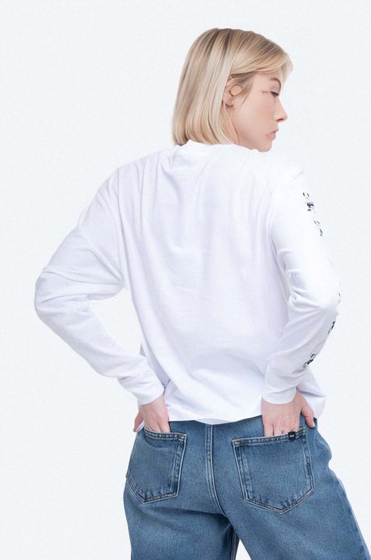 Clothing Wood Wood cotton longsleeve top Astrid 12021505.2434 white
