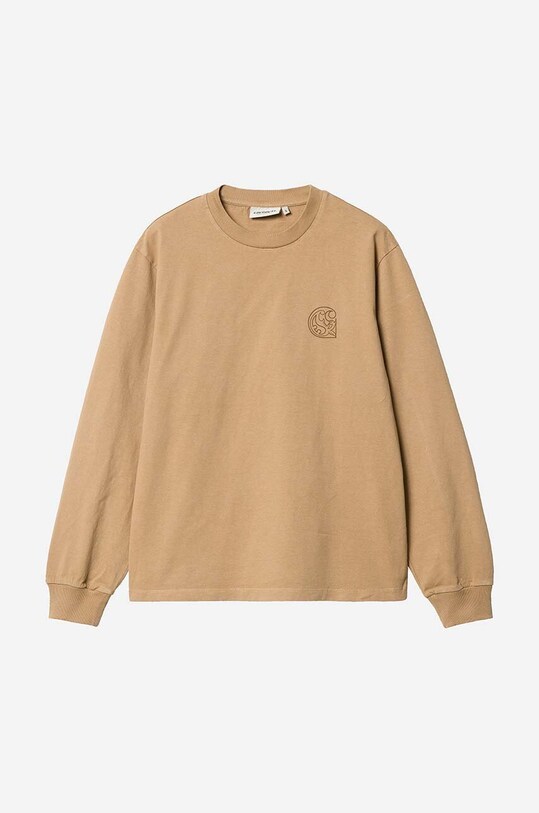 Odjeća Pamučna majica dugih rukava Carhartt WIP I030661 smeđa