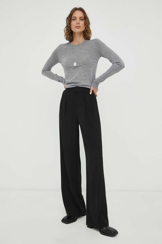 Шерстяной свитер Day Birger et Mikkelsen Annabelle тонкий серый DAY100023