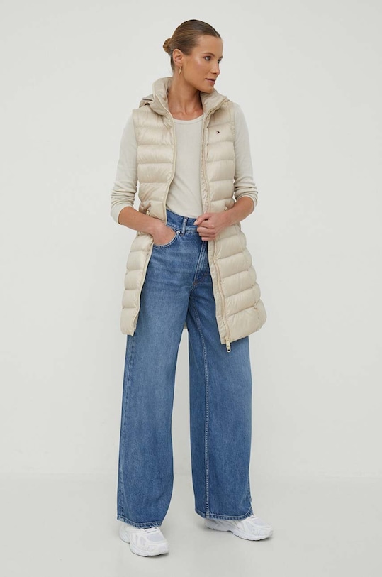 United Colors of Benetton longsleeve din bumbac 3GA2E16F9.152 bej AA00