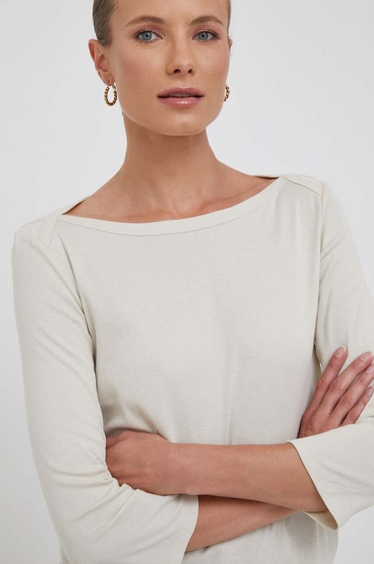 Хлопковый лонгслив United Colors of Benetton 3GA2E16A1.152 бежевый