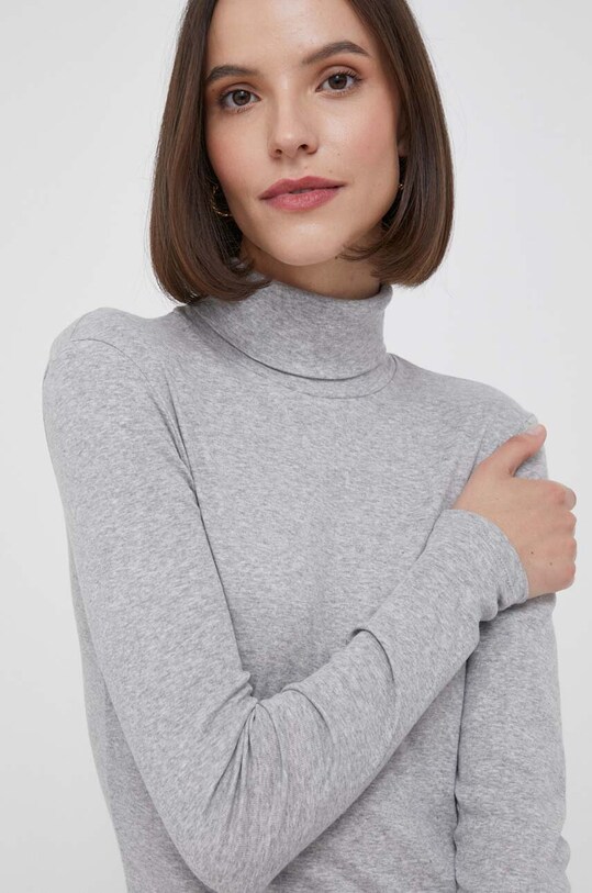 United Colors of Benetton longsleeve din bumbac melanj gri 3GA2E2224.501.