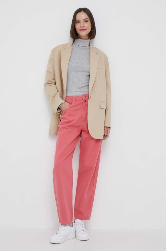 Bavlněné tričko s dlouhým rukávem United Colors of Benetton 3GA2E2224.501. šedá AA00