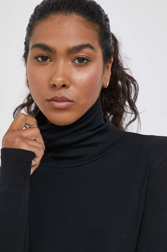 Abbigliamento United Colors of Benetton top a maniche lunghe in cotone 3GA2E2224.100.. nero