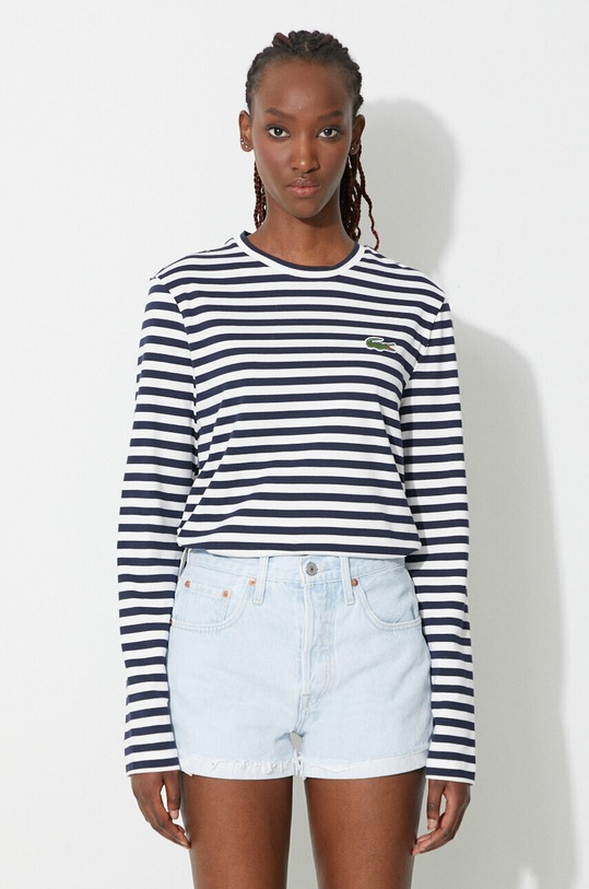 Lacoste cotton longsleeve top regular navy TF9207