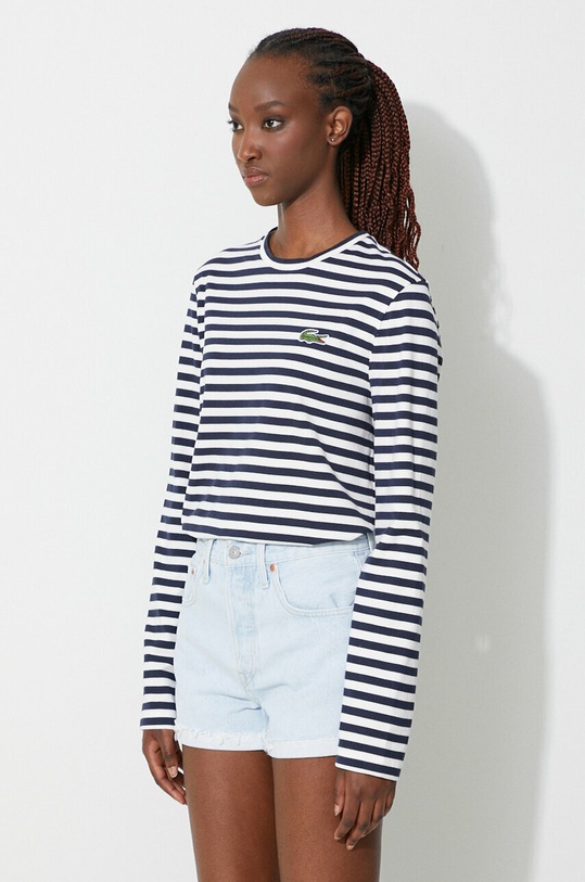 Lacoste cotton longsleeve top navy TF9207