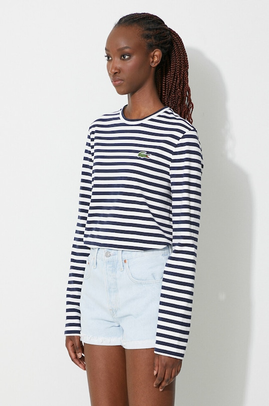 Lacoste cotton longsleeve top navy TF9207
