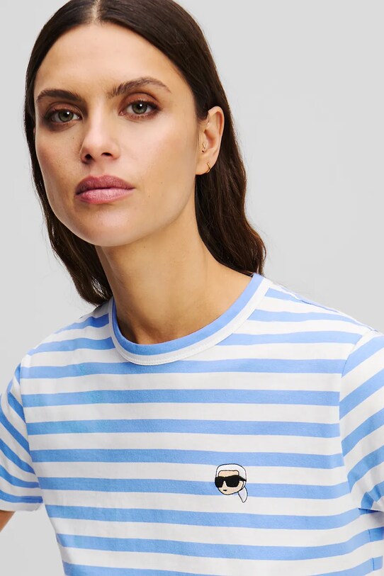 Oblečení Bavlněné tričko Karl Lagerfeld IKON A1W17099 modrá