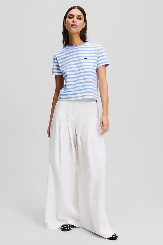 Bavlněné tričko Karl Lagerfeld IKON modrá A1W17099