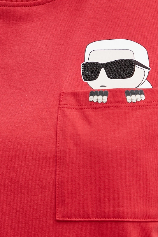 Хлопковая футболка Karl Lagerfeld IKON A1W17100 красный
