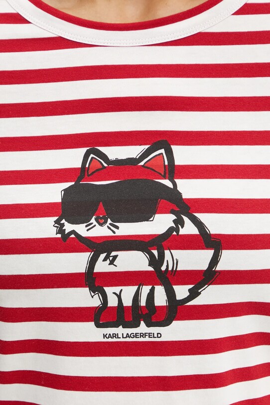 Karl Lagerfeld longsleeve bawełniany A1W17137 czerwony