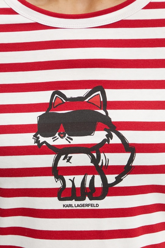 Karl Lagerfeld longsleeve din bumbac IKON A1W17137 rosu