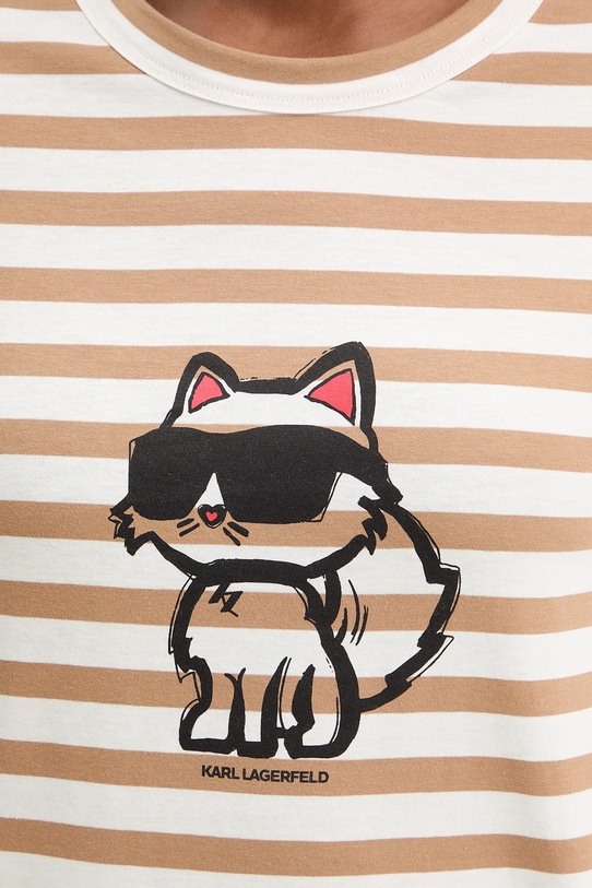 Karl Lagerfeld longsleeve bawełniany IKON A1W17137 beżowy