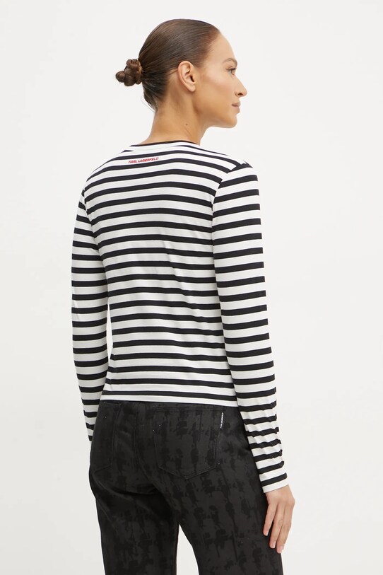 Одежда Хлопковый лонгслив Karl Lagerfeld A1W17137 чёрный