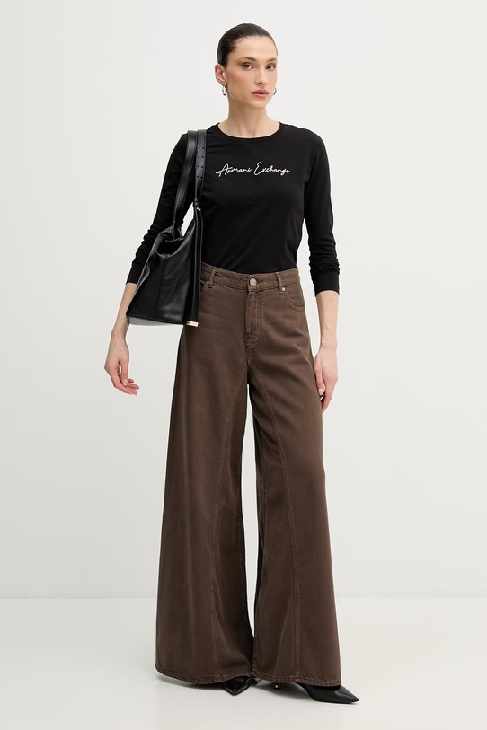 Bombažna majica z dolgimi rokavi Armani Exchange XW001456.AF10356.NOS črna AA00