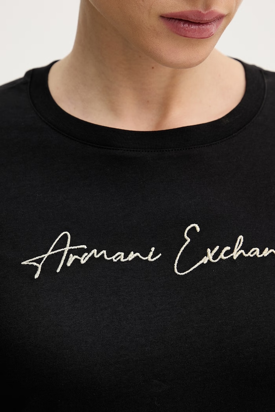 Bombažna majica z dolgimi rokavi Armani Exchange XW001456.AF10356.NOS črna