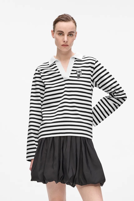 Karl Lagerfeld longsleeve din bumbac curele negru A4W17081