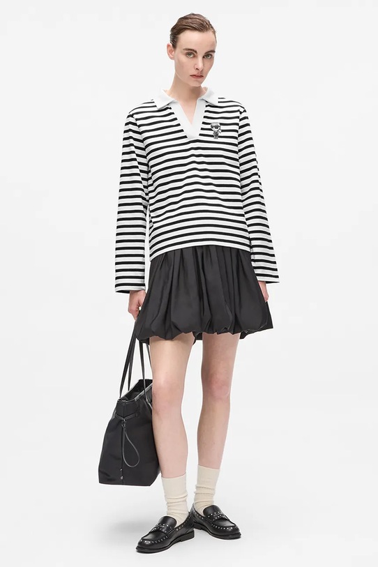 Îmbrăcăminte Karl Lagerfeld longsleeve din bumbac A4W17081 negru
