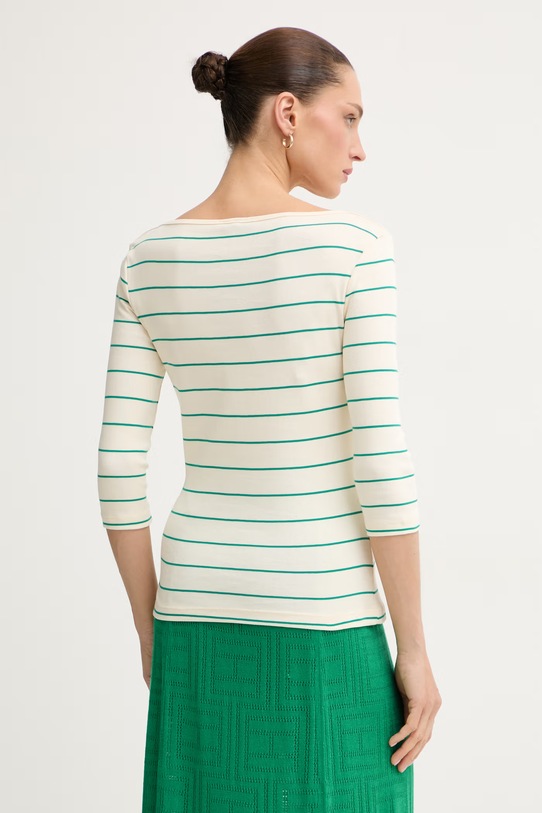 Îmbrăcăminte Tommy Hilfiger longsleeve de damă din bumbac WW0WW40589. bej