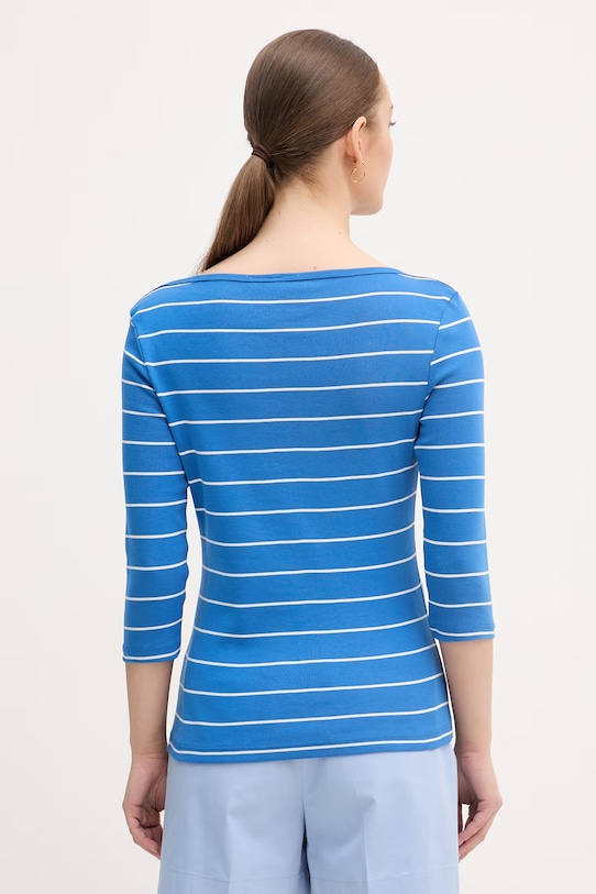 Oblečenie Tommy Hilfiger tričko s dlhým rukávom dámske bavlnené WW0WW40589. modrá