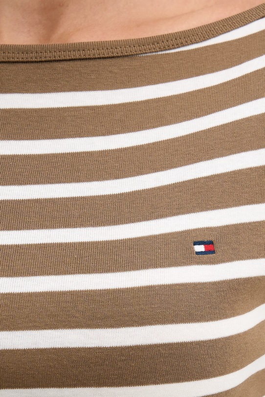 Tommy Hilfiger longsleeve bawełniany WW0WW40589. brązowy