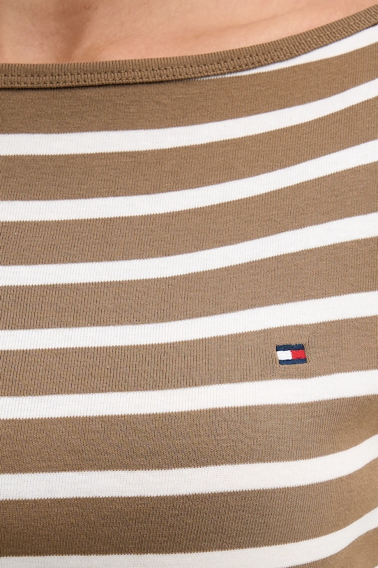 Tommy Hilfiger longsleeve bawełniany WW0WW40589. brązowy