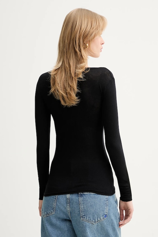 Odzież American Vintage longsleeve bawełniany MAS02D czarny