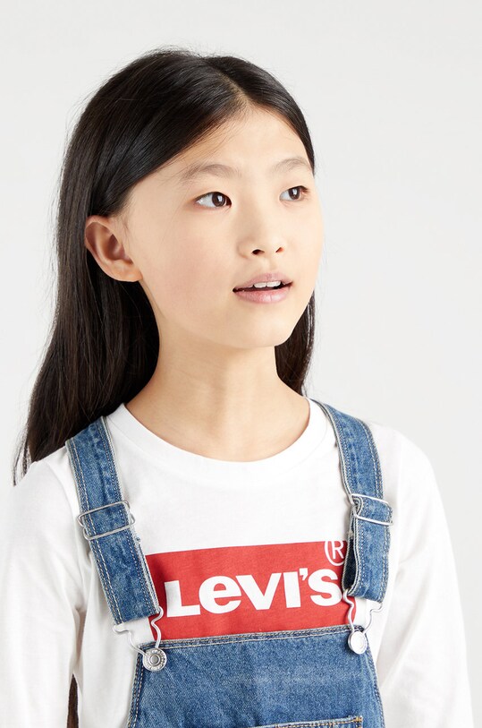 Detské tričko s dlhým rukávom Levi's 4EA643.NOS.G biela AA00