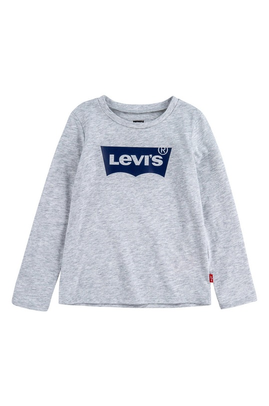 Detské tričko s dlhým rukávom Levi's bavlna sivá 4EA643.NOS.G