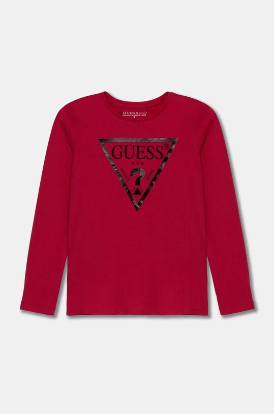 Хлопковый детский лонгслив Guess хлопок розовый J84I36.K8HM0.9BYH