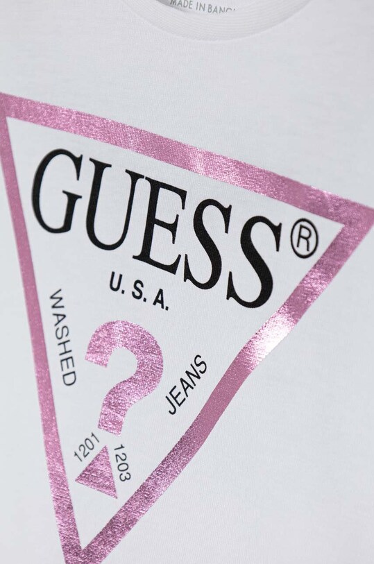 Девочка Хлопковый детский лонгслив Guess K84I18.K8HM0.9BYH белый