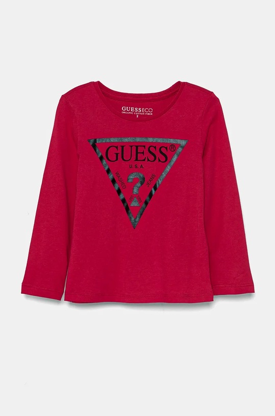 Хлопковый детский лонгслив Guess хлопок розовый K84I18.K8HM0.9BYH