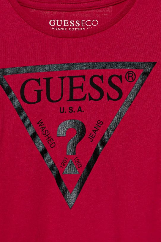 Дівчинка Дитячий бавовняний лонгслів Guess K84I18.K8HM0.9BYH рожевий