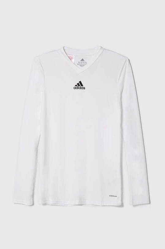 adidas maglietta a maniche lunghe per bambini scollo a V bianco GN5713