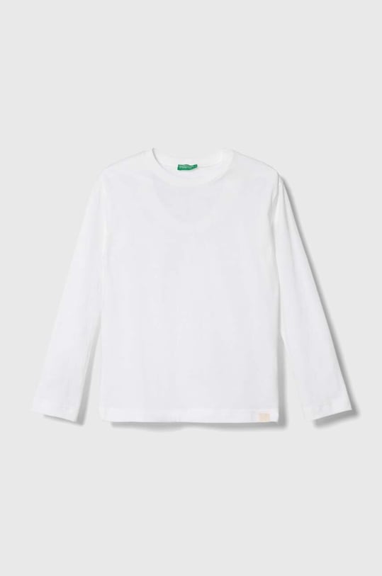 United Colors of Benetton longsleeve bawełniany dziecięcy okrągły biały 3I1XC10DB.G.NOS