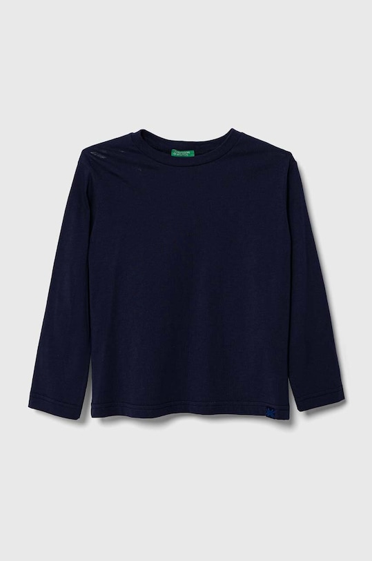 United Colors of Benetton longsleeve din bumbac pentru copii melanj bleumarin 3I1XC10DB.G.NOS