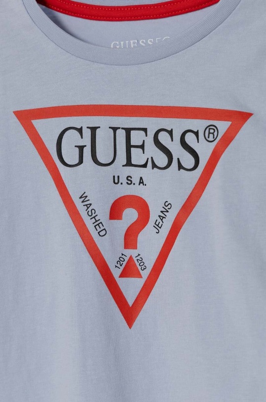 Chłopiec Guess longsleeve bawełniany dziecięcy N84I24.K8HM0.PPYH niebieski