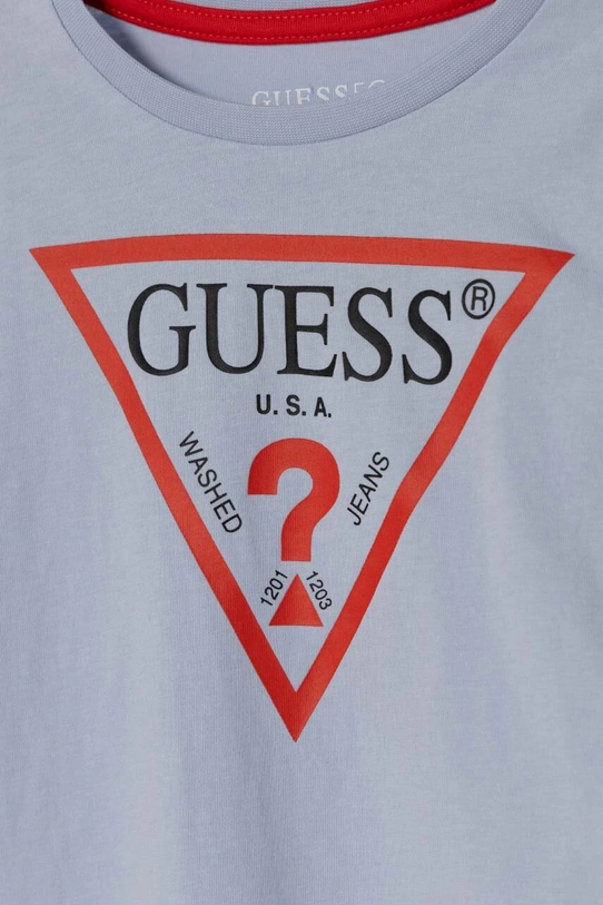 Chłopiec Guess longsleeve bawełniany dziecięcy N84I24.K8HM0.PPYH niebieski