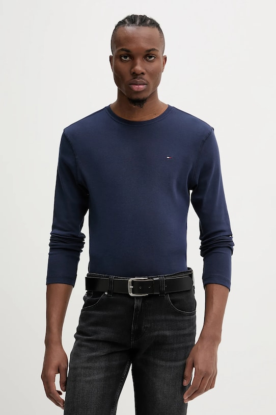 Tommy Jeans longsleeve regular bleumarin DM0DM04409
