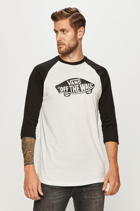 Vans - Longsleeve print alb VN000XXMYB21
