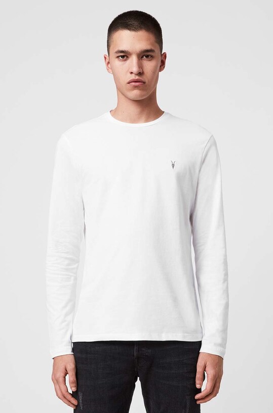 AllSaints - Longsleeve Brace LS Tonic Crew uni alb MD119E