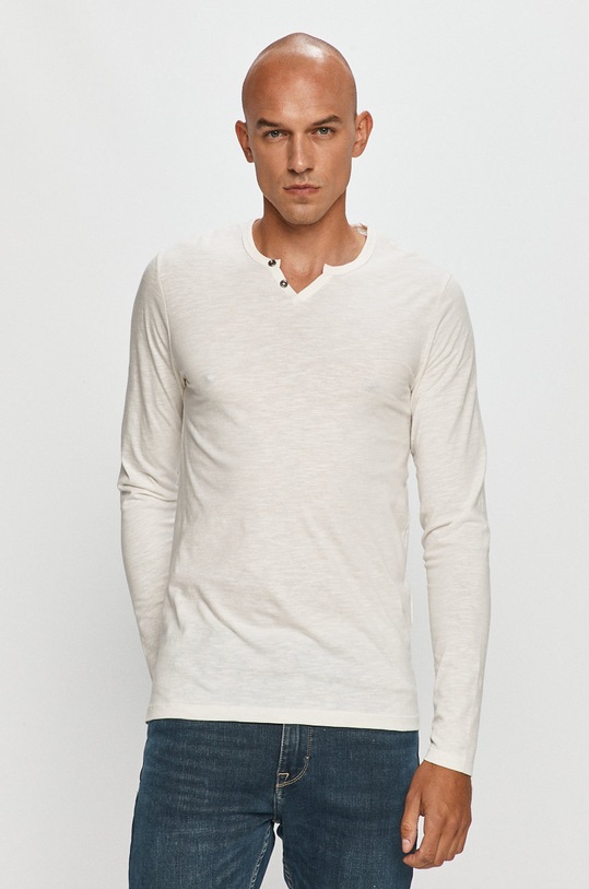Jack & Jones - Tričko s dlhým rukávom jednofarebný biela 12172361